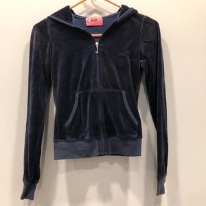 Petite Navy Blue Juicy Couture Velour Sweater